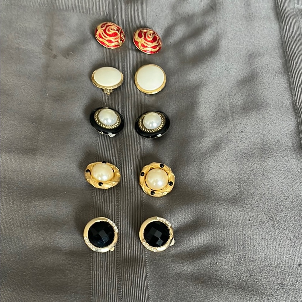 Clip on earrings set of five